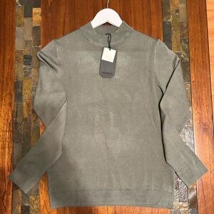 Pull & Bear Men's Olive Green crewneck Sweater